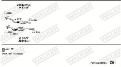 Изпускателна система WALKER ADK008316BA