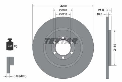 Тормозной диск TEXTAR 92033700 для ALFA ROMEO 90