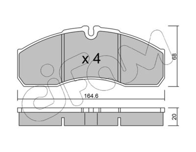 Комплект тормозных колодок, дисковый тормоз CIFAM 822-578-3 для RENAULT TRUCKS MASCOTT