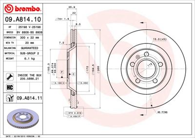 BREMBO Bremsscheibe PRIME LINE - UV Coated (09.A814.11)