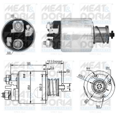 Тяговое реле, стартер MEAT & DORIA 46168 для MITSUBISHI PAJERO