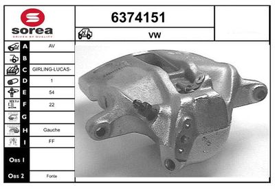 STARTCAR 6374151 Тормозной суппорт  для VW GOLF III (1H1) 2.8 VR6