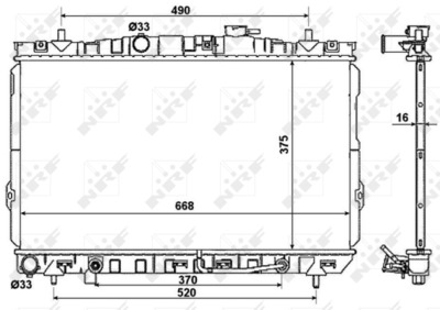 Радиатор, охлаждение двигателя WILMINK GROUP WG1722238 для HYUNDAI TIBURON