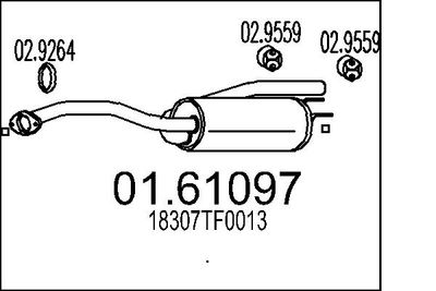 Глушитель выхлопных газов конечный MTS 01.61097 для HONDA JAZZ