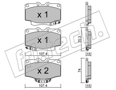 fri.tech. 155.0 Тормозные колодки и сигнализаторы  для TOYOTA LAND CRUISER (_J7_) 2.4 (RJ70_, RJ73_, RJ70RV)