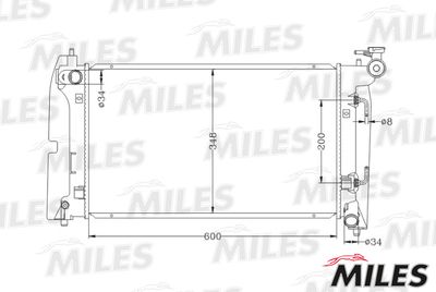 Радиатор, охлаждение двигателя MILES ACRB105