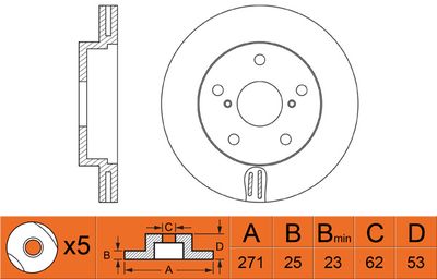 FIT FR0566V Тормозные диски для TOYOTA PREVIA I (_R1_, _R2_) 2.4 4WD (TCR21_, TCR20_) FIT FR0566V Тормозные диски для TOYOTA PREVIA I (_R1_, _R2_) 2.4 4WD (TCR21_, TCR20_)