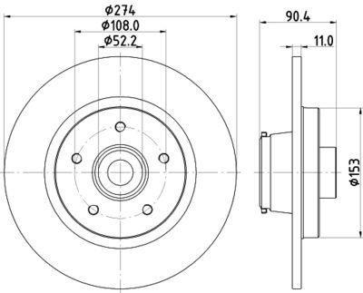 Тормозной диск HELLA 8DD 355 133-851 для MERCEDES-BENZ CITAN