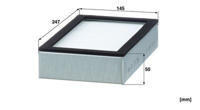 Cabinefilter (247x145x50mm, patroon) past: MANITOU MLT1035L TURBO LSU, MLT634 -120, MLT634 -120 LSU, MLT634 -120 PS, MLT634 TURBO LSU, MLT735 -100, MLT735 -120, MLT735 -120 LSU, MLT735 TURBO LSU