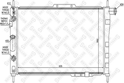 Радиатор, охлаждение двигателя STELLOX 10-25687-SX для DAEWOO ESPERO
