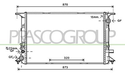 Радиатор, охлаждение двигателя PRASCO AD064R001 для AUDI A8