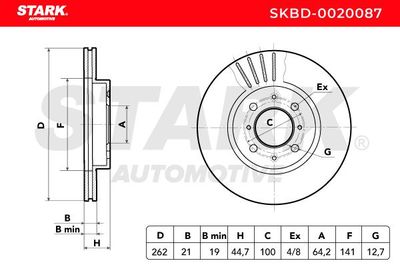 спирачен диск STARK SKBD-0020087