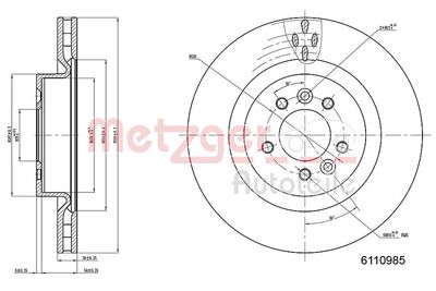 Tarcza hamulcowa METZGER AUTOTEILE 6110985