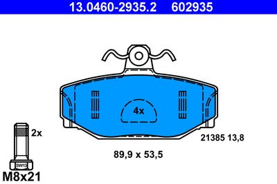 Комплект тормозных колодок, дисковый тормоз ATE 13.0460-2935.2 для VOLVO S90