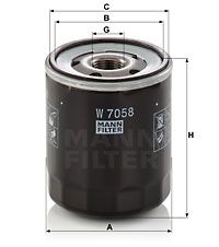 MANN-FILTER W 7058 Масляный фильтр  для PEUGEOT 3008 (Пежо 3008)