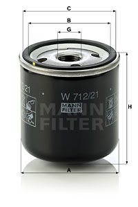 MANN-FILTER W 712/21 Масляний фільтр для CHERY (Чери)