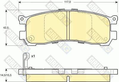 Комплект тормозных колодок, дисковый тормоз GIRLING 6131799 для MAZDA MPV