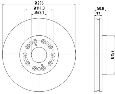 HELLA PAGID 8DD 355 107-971 Тормозные диски для TOYOTA ALTEZZA (_E1_) 2.0 VVTi (SXE10)