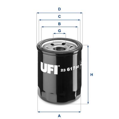 Масляный фильтр UFI 23.617.00 для TOYOTA GT