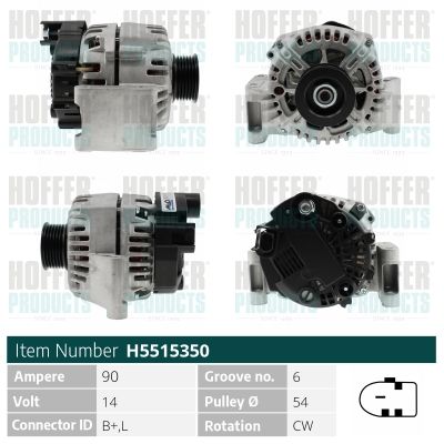 Генератор HOFFER H5515350 для FIAT 500L