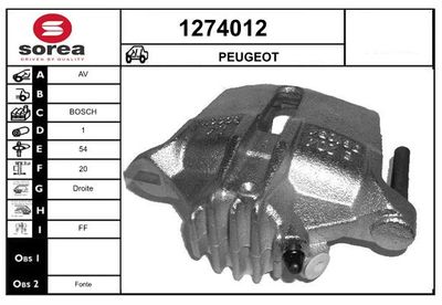 ETRIER DE FREIN - PEUGEOT / AV