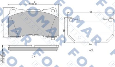 Комплект тормозных колодок, дисковый тормоз FOMAR Friction FO 996481 для MITSUBISHI LANCER