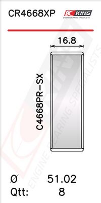 Черупка на биелен лагер KING CR4668XP.026