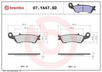 Brzdové destičky BREMBO 07YA47SD