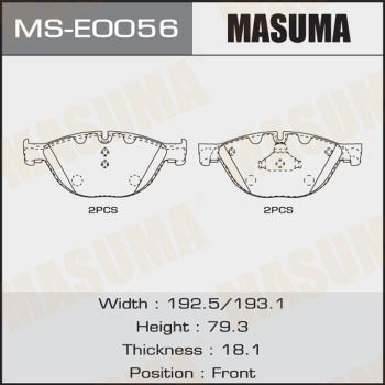 Комплект тормозных колодок MASUMA MS-E0056 для BMW 6