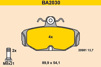BA2030 BARUM Комплект тормозных колодок, дисковый тормоз