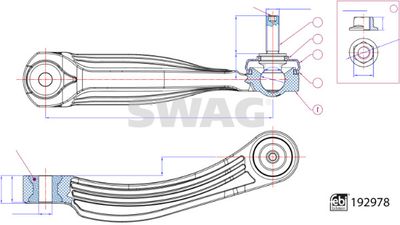 Drążek / wspornik, stabilizator SWAG 33 11 1102