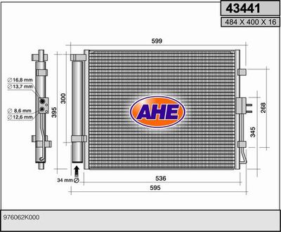 Конденсатор, кондиционер AHE 43441 для KIA SOUL