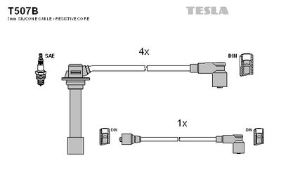 Sada kabelů pro zapalování TESLA T507B