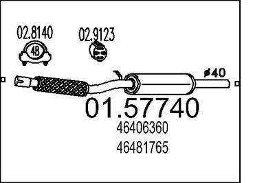 MTS 01.57740 Глушитель выхлопных газов  для FIAT CINQUECENTO (Фиат Кинqуекенто)
