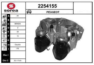 Тормозной суппорт EAI 2254155 для PEUGEOT J9