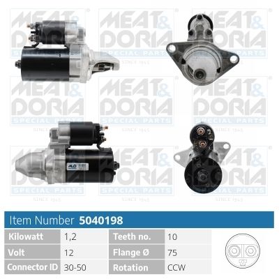 MEAT & DORIA 5040198 Стартер  для LAND ROVER FREELANDER I (L314) 1.8 i 16V 4x4