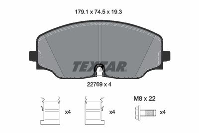 Комплект тормозных колодок, дисковый тормоз TEXTAR 2276901 для VW TERAMONT