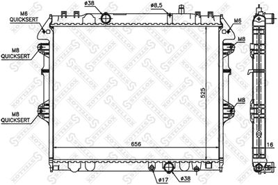 Радиатор, охлаждение двигателя STELLOX 10-26341-SX для TOYOTA HILUX