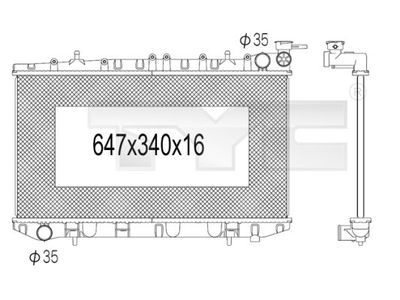 Радиатор, охлаждение двигателя TYC 724-1012 для NISSAN ALMERA