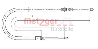 Тросик, cтояночный тормоз METZGER 10.6791 для RENAULT LAGUNA