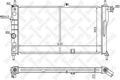 Радиатор, охлаждение двигателя STELLOX 10-25101-SX для OPEL KADETT