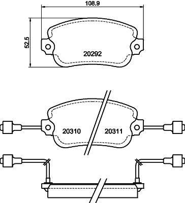 Комплект тормозных колодок, дисковый тормоз TEXTAR 2029203 для LANCIA BETA