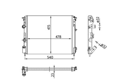 Radiator, engine cooling CR 36 000S