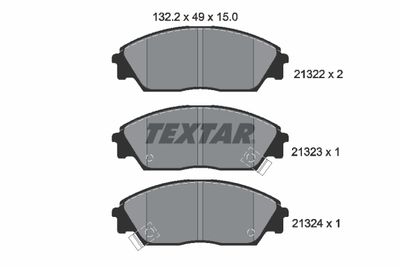 Комплект тормозных колодок, дисковый тормоз TEXTAR 2132201 для HONDA PRELUDE
