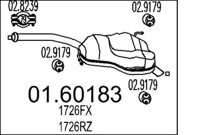 Глушитель выхлопных газов конечный MTS 01.60183 для PEUGEOT 607