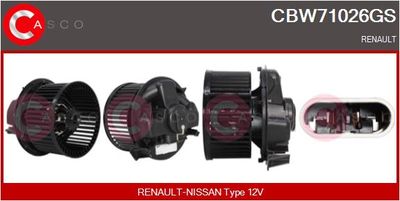 Вентилятор салона CASCO CBW71026GS для RENAULT WIND