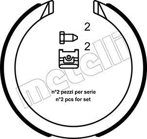 Zestaw szczęk hamulcowych, hamulec postojowy METELLI 53-0491K