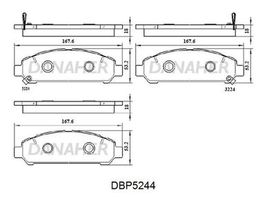 Комплект тормозных колодок, дисковый тормоз DANAHER DBP5244 для TOYOTA VENZA