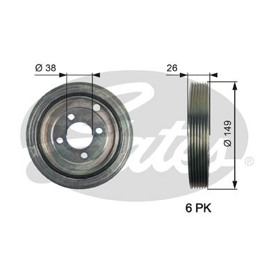 Remskiva, vevaxel GATES TVD1104