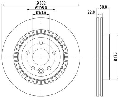 Тормозной диск HELLA 8DD 355 116-191 для VOLVO XC60